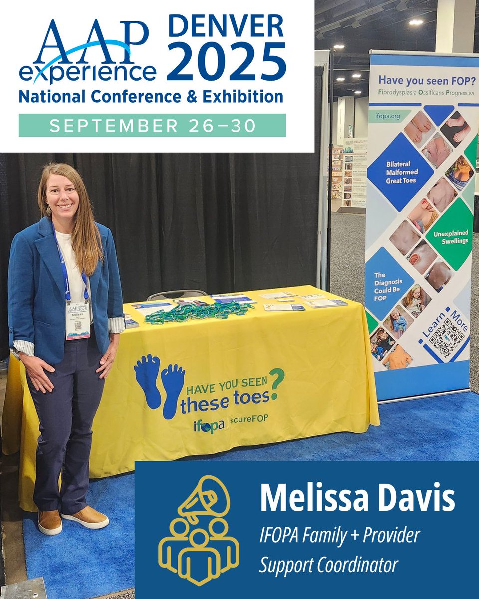 ifopa's tweet photo. ππ Honored to share #FOPawareness with 12,000+ pediatricians from the US & abroad at @AmerAcadPeds #AAP2025 in Denver!
Every conversation brings us closer to earlier diagnosis & better care for kids living with FOP πβ¨ #FOPawareness #cureFOP #AAP2025 #RareDisease #PatientCare