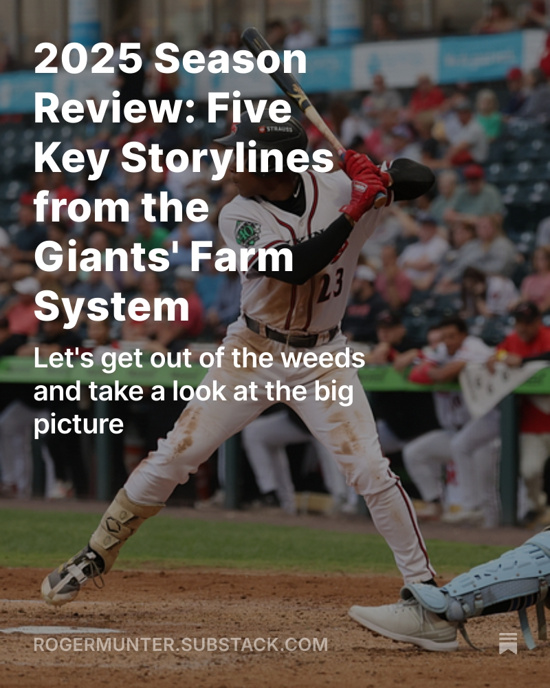WIth the 2025 season behind us, There R Giants wraps up the year on SF GIants farm with a series of big picture views on what just happened. First, the five biggest storylines of the year... open.substack.com/pub/rogermunte…