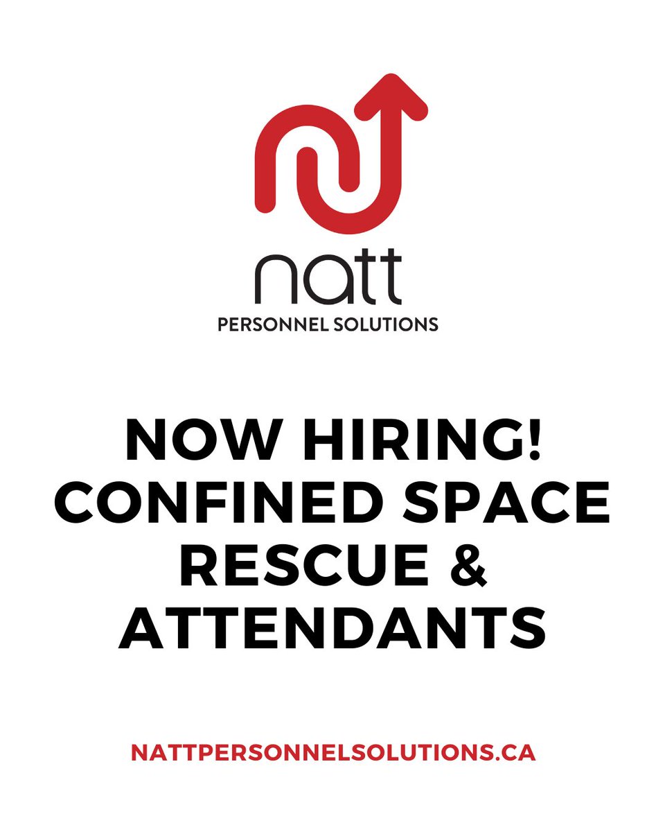 Now hiring Confined Space Rescue and Attendants across Ontario!

Sudbury nattpersonnelsolutions.ca/job/confined-s…

Brockville nattpersonnelsolutions.ca/job/confined-s…

Sault Ste. Marie nattpersonnelsolutions.ca/job/confined-s…

Timmins nattpersonnelsolutions.ca/job/confined-s…

#confinedspace #hiring