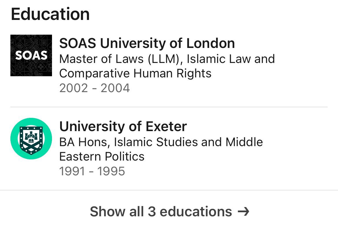The judge in this case has a BA and LLM in Islamic law