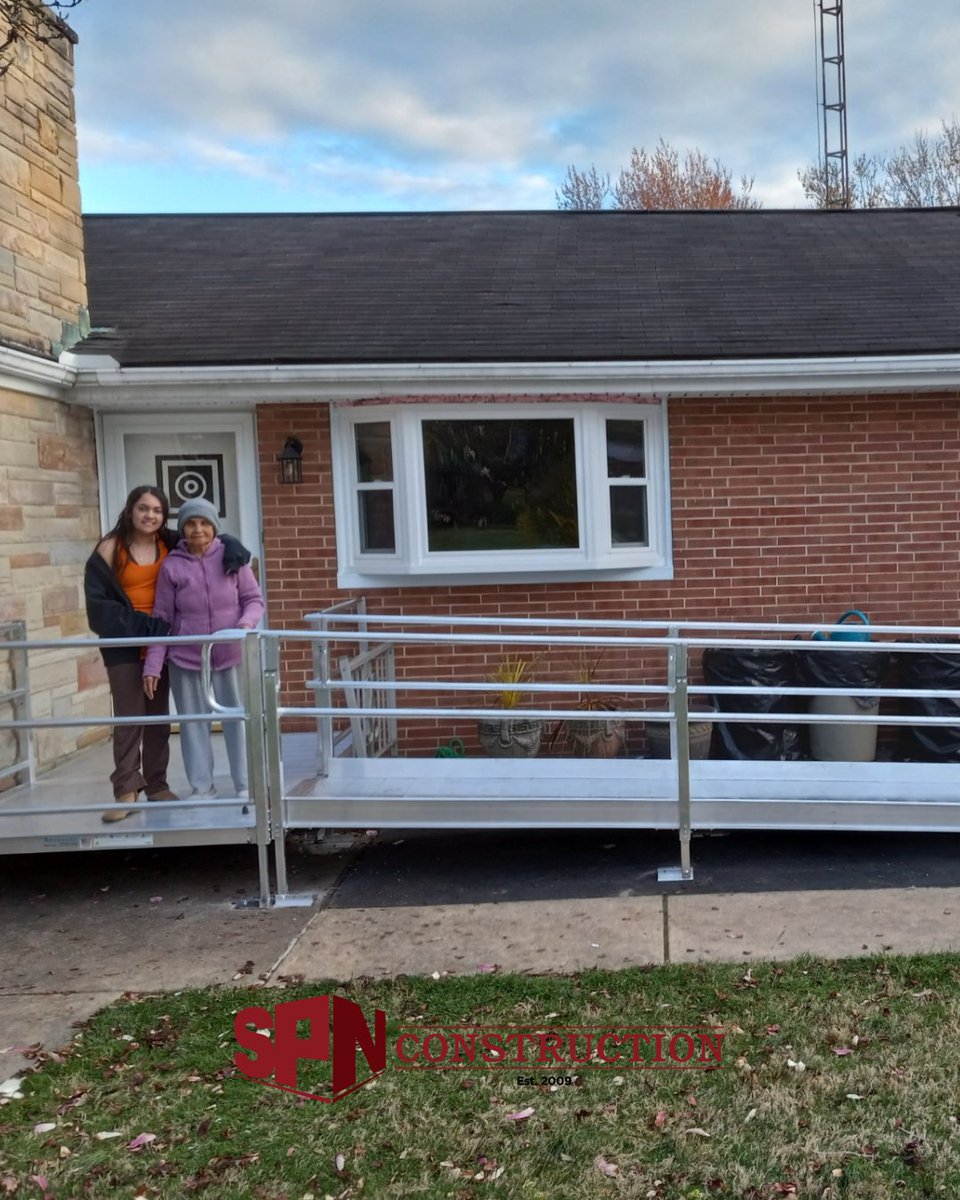 SPNCompanies's tweet photo. Access for everyone starts at the front door.
This new aluminum ramp gives our client safe, easy entry—rain or shine.
Proud to build solutions that keep neighbors connected. 💪
#SPNConstruction #AccessibilityMatter #DesignBuild #ConstructionLife #SPNConstructionMobility https://t.co/wI3BRrKRX4