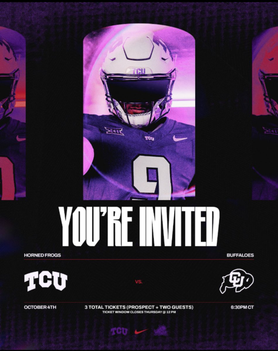 I’ll be attending <a href="/TCUFootball/">TCU Football</a> October 4th‼️