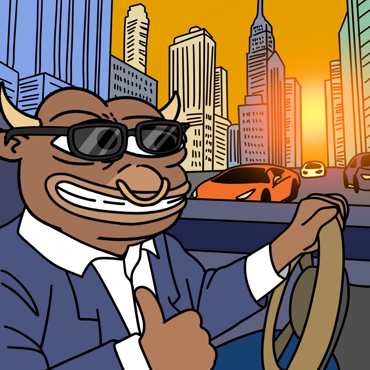 From chart watching to city cruising… life changes quick 🐂🚀