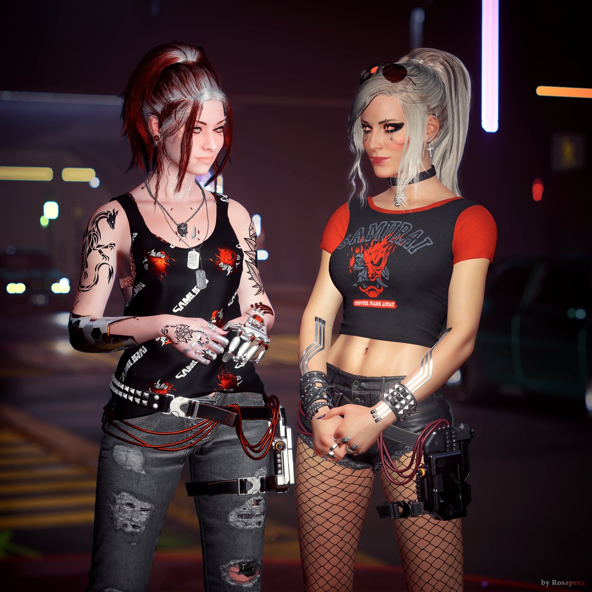 #Cyberpunk2077 | #VirtualPhotography |

They're plotting...

I'm not sure if Night City is ready for the chaos <a href="/therockergf/">Zwei | Rockergirlfriend</a> 's ZV and my Lexa can and will cause 😏