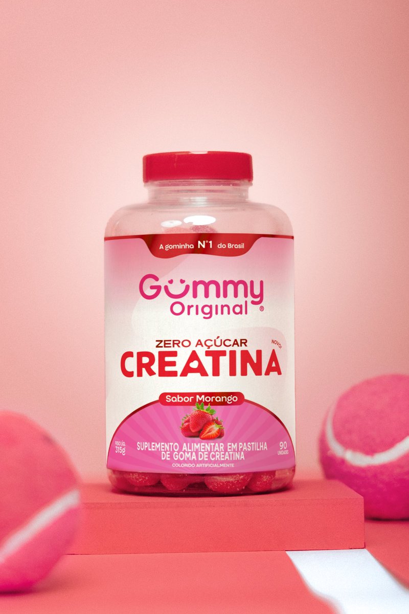 gummyoriginal's tweet photo. ✨ Gummy Creatina: criada para turbinar sua rotina com sabor e praticidade! ✨ 

🍓 Creatina Monohidratada de alta pureza
🍓 Vegana, zero açúcar e sabor morango
🍓 Auxilia na força, no ganho de massa e recuperação muscular

Agora sua performance tem forma de goma e sua rotina fitness nunca mais será a mesma. Vem viver uma nova era! 💪🏻❤️

#GummyCreatina #InMyGummyEra