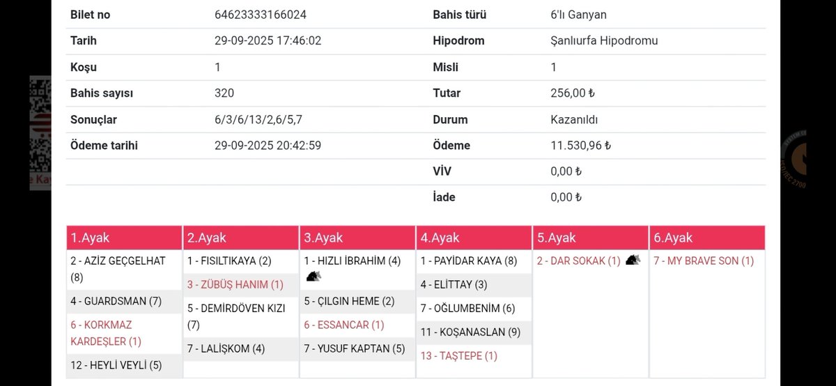 dearticleshores's tweet photo. İnanıp güvenen soran oynayan arkadaşlara bol şans
#şanlıurfa #urfacity altılı https://t.co/BhIaJWst2N