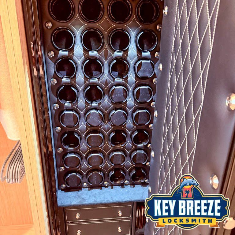 ALocksmithSWFL's tweet photo. 🌴✨ Another week, another wave of incredible safe installations! Our Key Breeze crew set sail on five beautiful projects:

💎 A custom luxury watch winder safe built to pamper every timepiece
💊 A high-tech pharmaceutical safe with advanced security features
🔒 A lineup of sleek gun and jewelry safes—stylish, secure, and ready for anything

From luxury to everyday peace of mind, we’re here to keep Naples living easy-breezy. 🐬☀️

Which safe would you love in your home?

#KeyBreezeLocksmith #NaplesSafes #LuxurySecurity #EasyBreezySecure