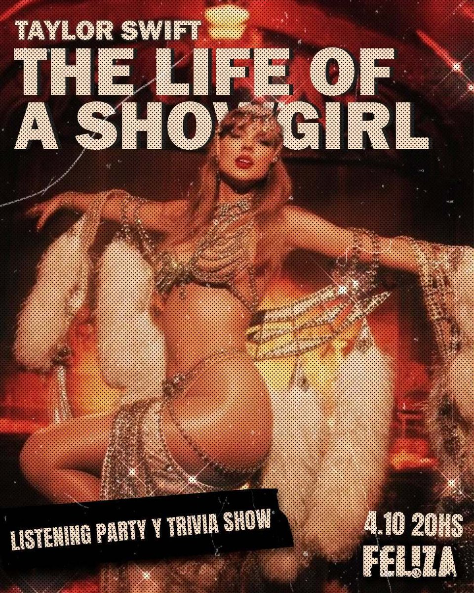 Se viene el nuevo disco de Tay Tay ✨💕y lo escuchamos juntes 😘 

✨trivia show con premios de tragos
✨show drag 
✨listening party del nuevo álbum.

Sabado 4/10 desde las 20hs
#Free

Host: @trakynafluxx 

🌈FELIZA
Av Córdoba 3271