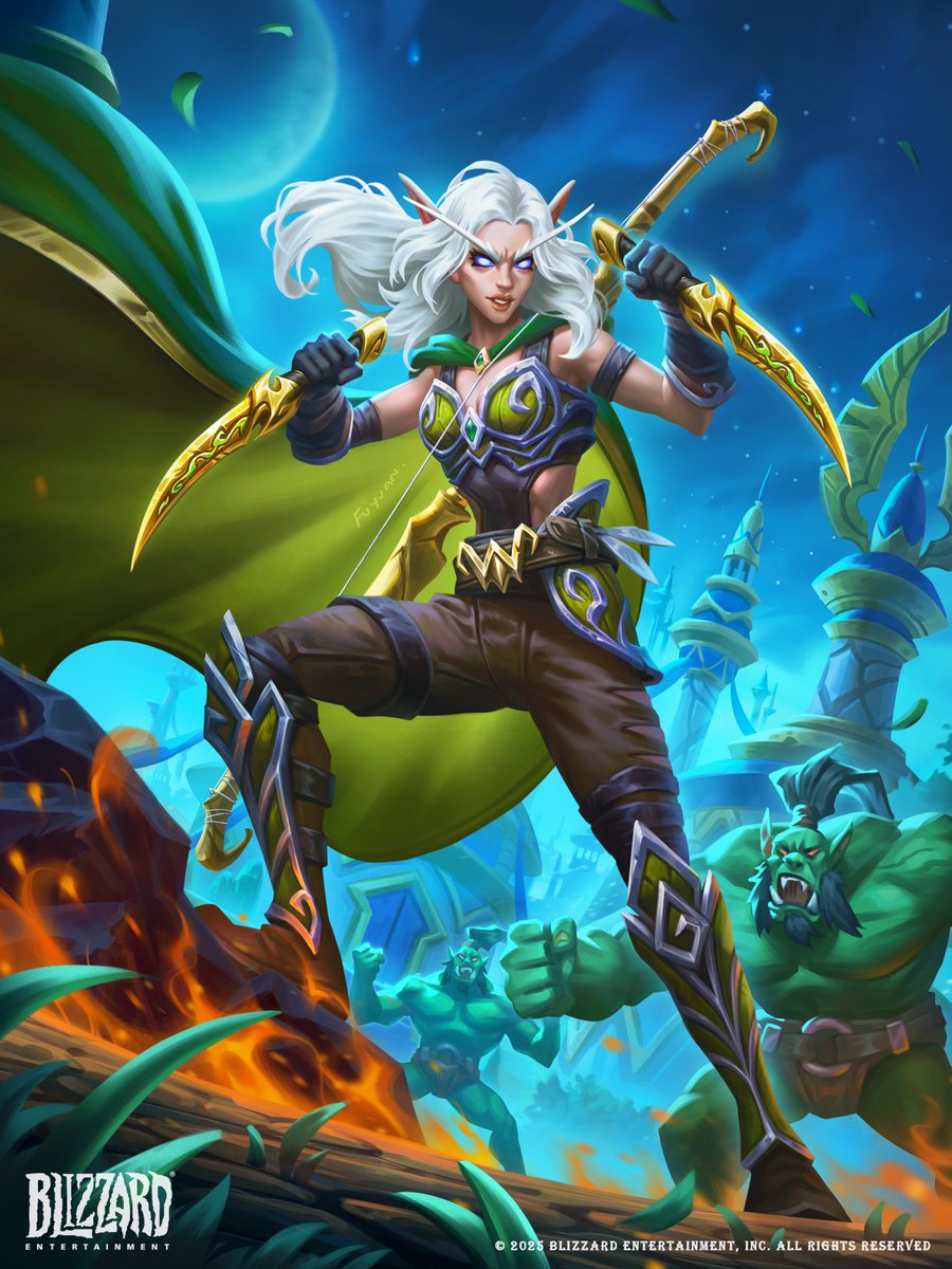 fuyuanart98's tweet image. Happy to share one of the first cards I worked on for Hearthstone’s latest expansion: Across the Timeways!
It was such an honor to illustrate Vereesa Windrunner！
Huge thanks again to my AD, Ryan, for all the guidance and support throughout this piece！🔥

artstation.com/artwork/OvzQyg