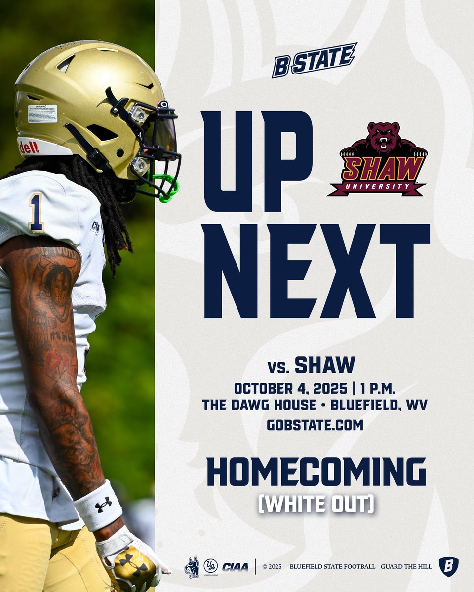 𝐇𝐎𝐌𝐄𝐂𝐎𝐌𝐈𝐍𝐆 𝐖𝐄𝐄𝐊 🏈🏠

🎟️ Get your tickets today! ⬇️
events.hometownticketing.com/boxoffice/gobs…

#GuardTheHill • #CIAAFB 🐾