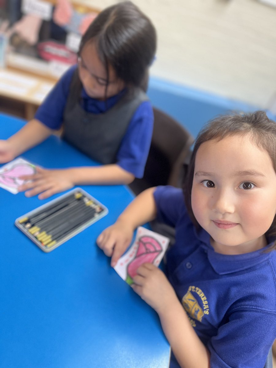 StTeresasHarrow's tweet photo. We began Little Way Week by reminding ourselves of our school saint, St. Thérèse. We coloured in flowers and reflected on her 'little ways' and acts of kindness." #StTs #LittleWayWeek #prayerandliturgy https://t.co/zBeYCL76ed