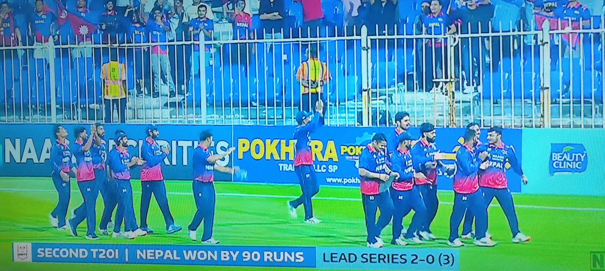 razsh09's tweet photo. History has been created 😔 
Nepal won by 90 runs
Proud of you as always 🥰 https://t.co/HGAngAQcPT