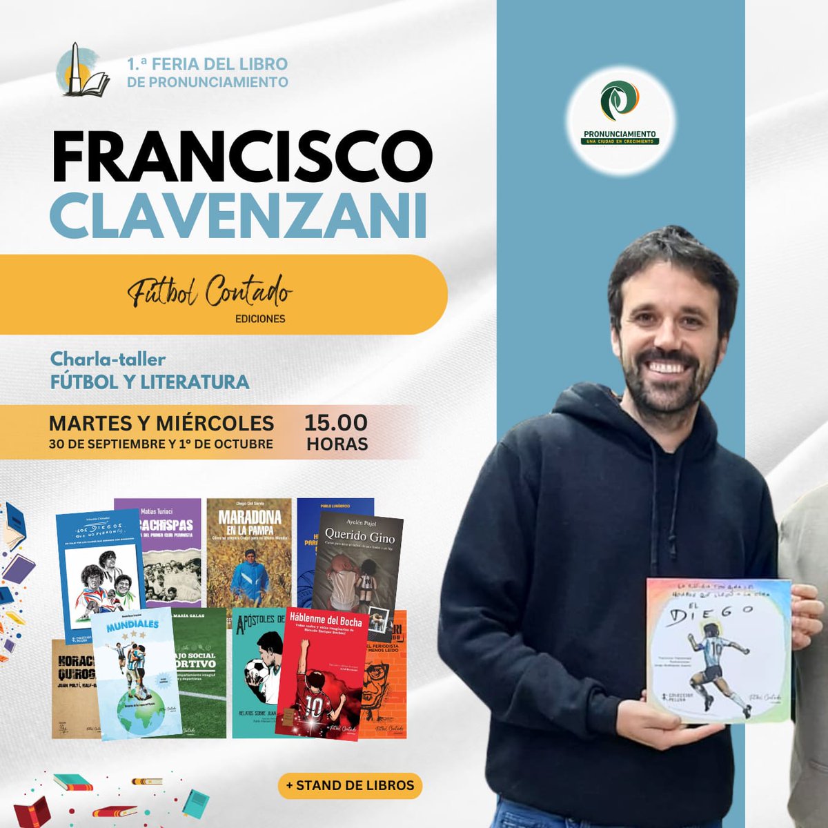 📚 Este martes y miércoles estaremos en la Primera Feria del Libro de Pronunciamiento, Entre Ríos. 

🙌🙌