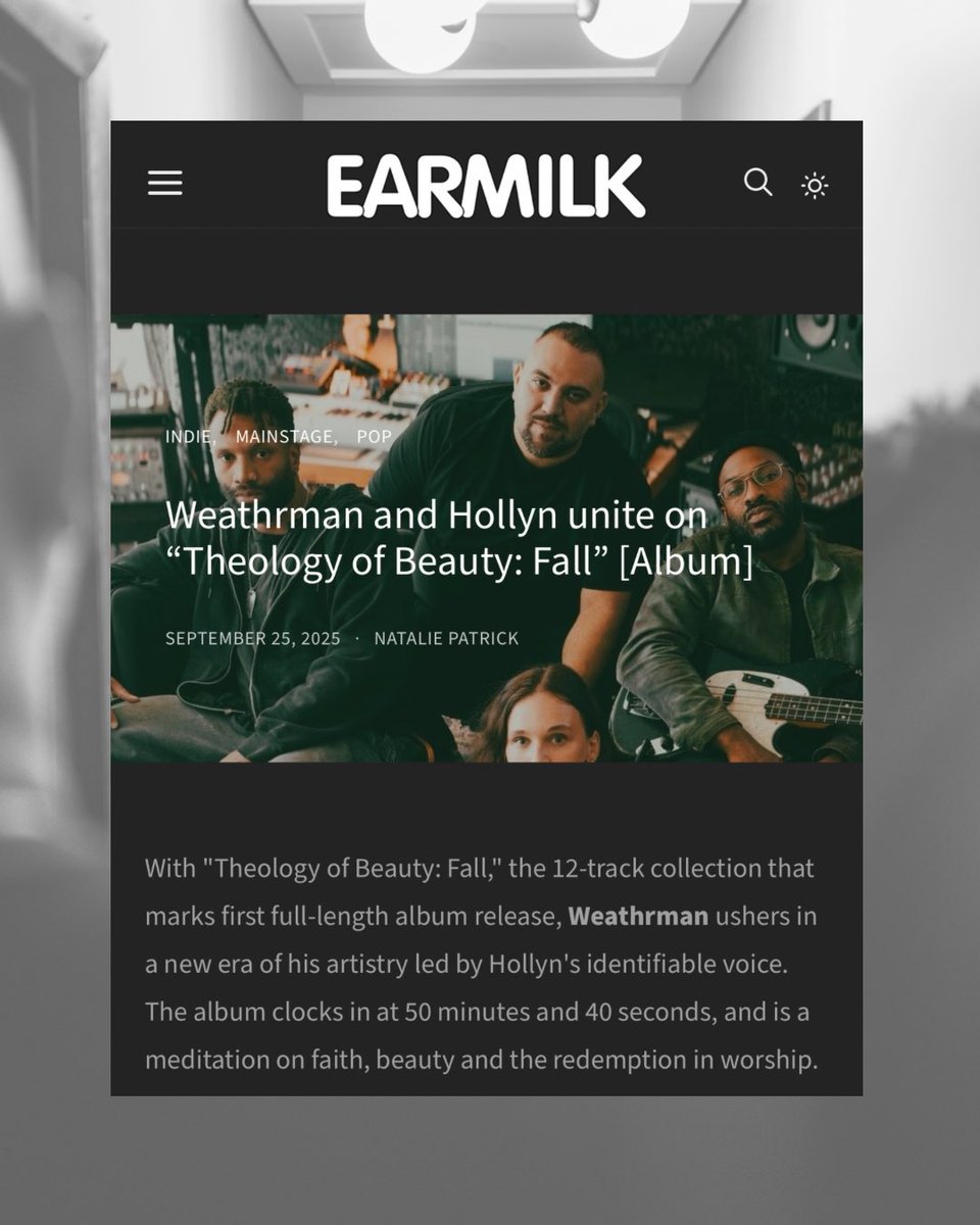 AlienzAlive's tweet photo. Thank you to The New Wave and @EARMILK for sharing the news of @iamhollyn + Weathrman’s new album, and joining the #AlienzAlive family!

Theology Of Beauty: Fall available now https://t.co/y4bjIa51X4 🎶 https://t.co/VHmQFt8nvT