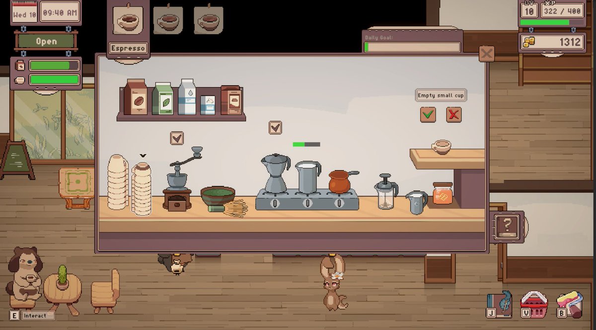 CoffeeBeansDev's tweet image. Oh to be a big gaming company with unlimited marketing budget, but for now all I can do is just post some screenshots and hope the cozy gamers can share this around