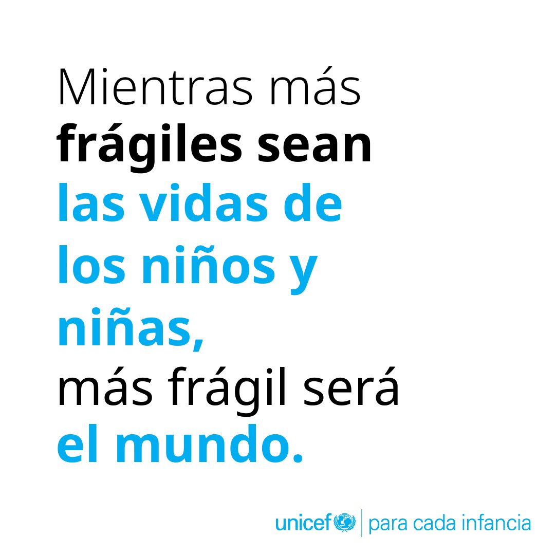 ONU_es's tweet photo. Una crisis que afecta a la niñez es una crisis que nos afecta a todos.

Invertir en la infancia salva vidas y construye sociedades más fuertes, seguras y prósperas.

Toda la infancia tiene derecho a desarrollarse plenamente — y @unicefenespanol trabaja para hacerlo realidad.

#ParaCadaInfancia #ObjetivosMundiales