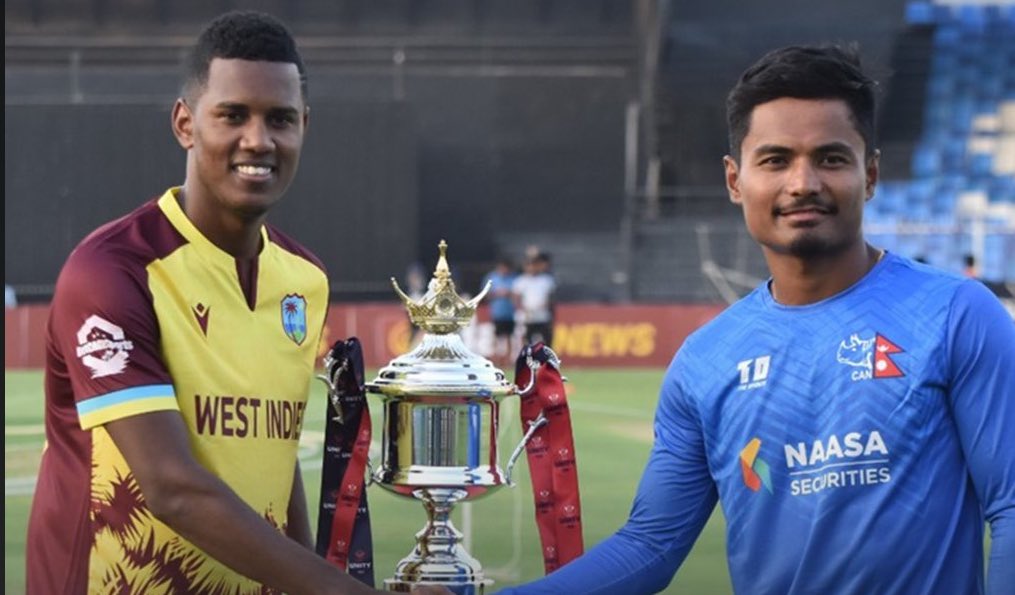 Another astonishing result. 

Nepal beat double T20 World Champions West Indies AGAIN to clinch the series with a game to spare. 

This time West Indies bowled out for 83 to lose by 90 runs! 

Nepal had previously never beaten a full member nation. 

#bbccricket #NEPvWI