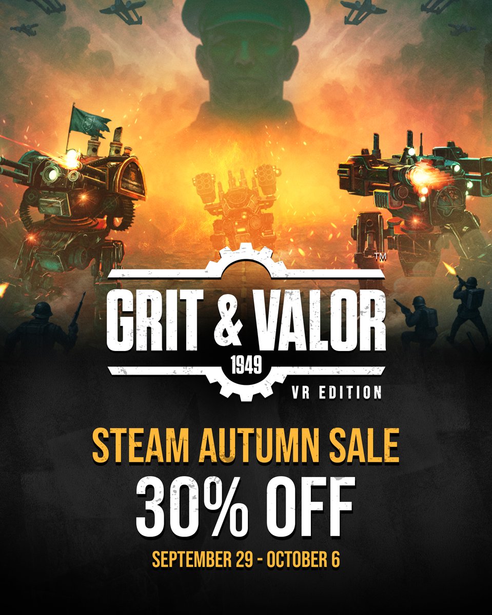 ⭐ Liberate Europe. Crush the Axis Mechs.

🔥 Grit and Valor – 1949 is 30% OFF during in Steam Autumn Sale!

🔗 Available Now: bit.ly/GritAndValor

#IndieGame #Mechs #Roguelite #Dieselpunk #Steam #GritAndValor1949