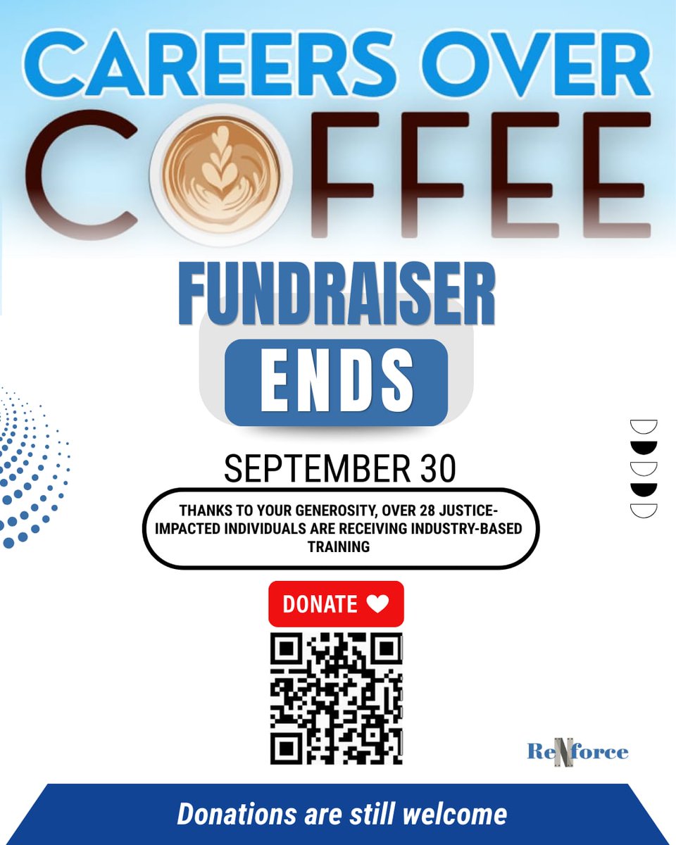 2renforce's tweet photo. Join us in supporting a meaningful cause! Our coffee fundraiser ends on September 30. Thanks to your generosity, over 28 justice-impacted individuals are receiving valuable industry-based training. https://t.co/JfWYb2SrdZ