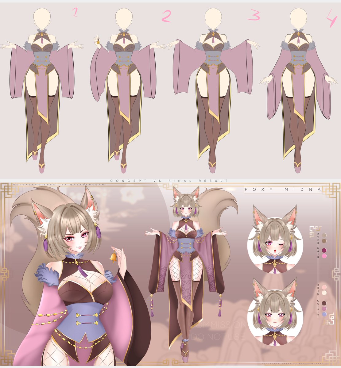 abyssmegami's tweet image. From idea to final piece 

#refsheet #ENVtuber #beforeafter