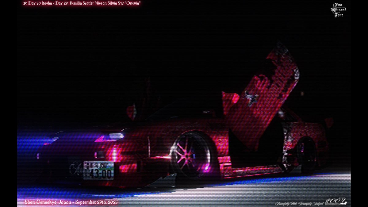 2004Collective's tweet photo. - 30 DAY 30 ITASHA
DAY 29: REMILIA SCARLET NISSAN SILVIA S13 "ONEVIA"
- PRODUCED BY 2004
---------------------------------
#twothousandfour
#carx
#touhouproject 
#touhou 
#東方Project https://t.co/PqaCxh05LT
