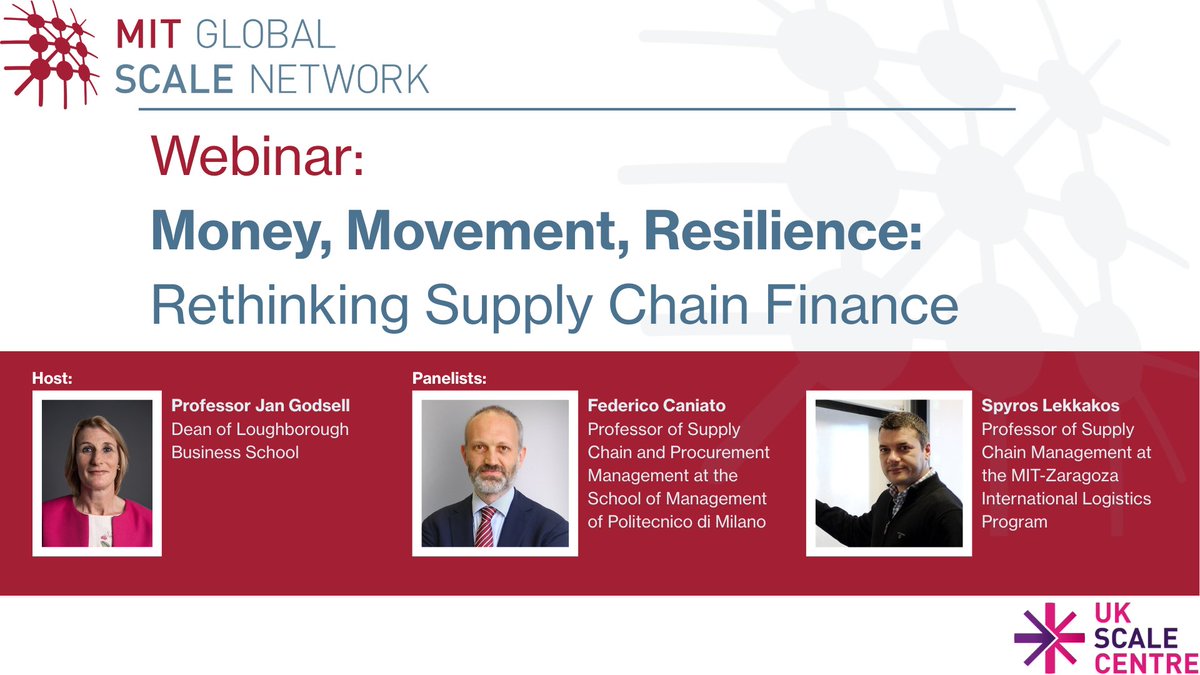 🚨 Only Two Days Left 🚨

Join the MIT Global SCALE Network and leading experts as we rethink how supply chain finance moves from cost center to value driver.

📅 This Wednesday, October 1 | 8:00 AM ET

👉 Save your spot now: mit.zoom.us/webinar/regist…