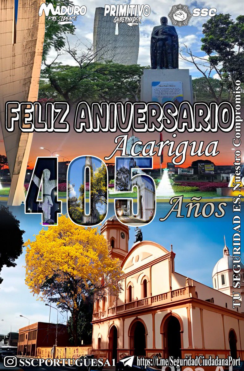 SSCPORTUGUESA1's tweet photo. SECRETARÍA DE SEGURIDAD CIUDADANA PORTUGUESA🇻🇪🌟🇻🇪

Desde el Sistema Nacional de Seguridad Ciudadana, nos unimos con alegría y respeto a esta fiesta. Hoy, más que nunca, extendemos nuestras más sinceras felicitaciones a su gente, ese gentilicio trabajador https://t.co/wLM241UrVH