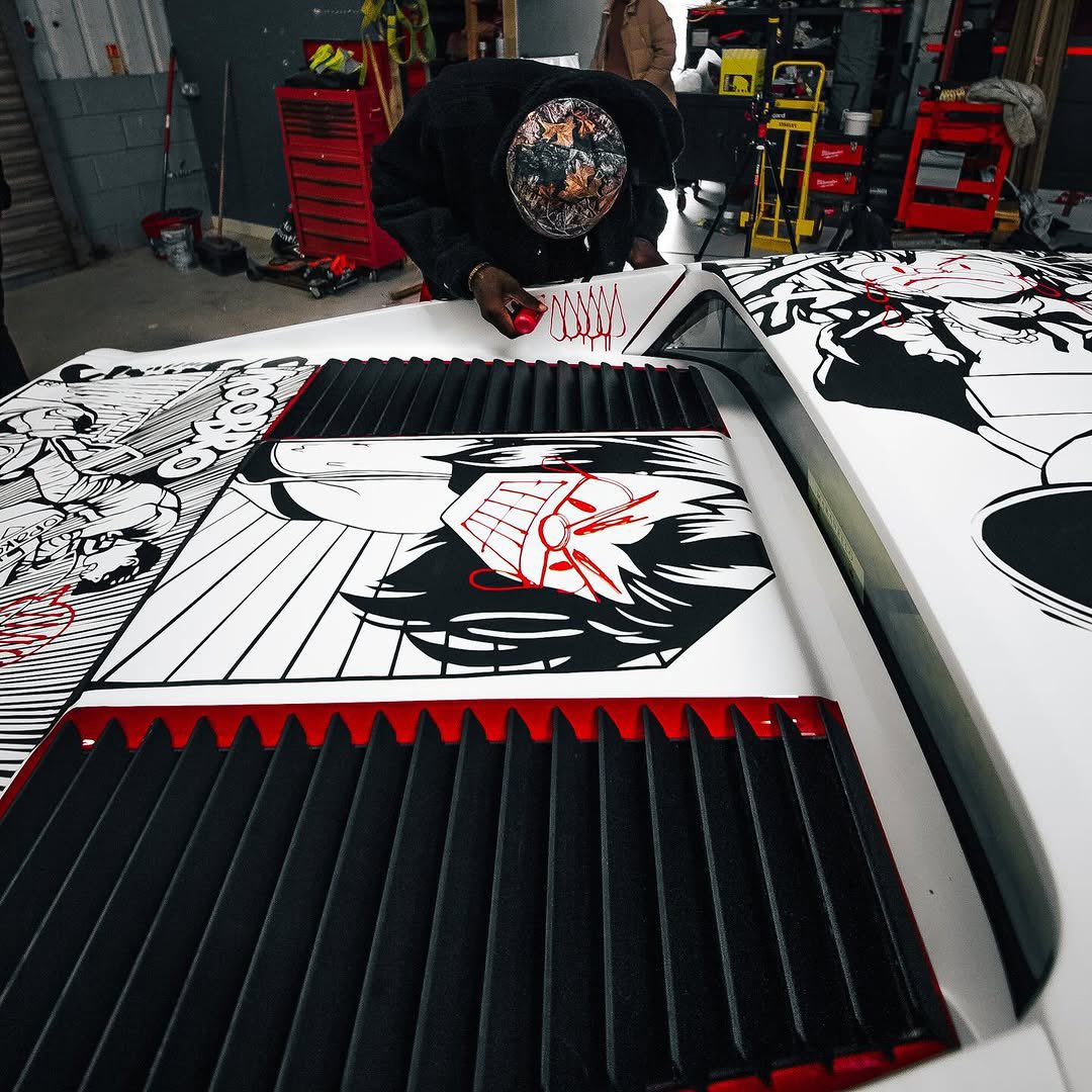 FleeksDaily's tweet photo. Ferrari painted by Olaolu Slawn and Ed Worley (2025). https://t.co/IKL0RhXG84