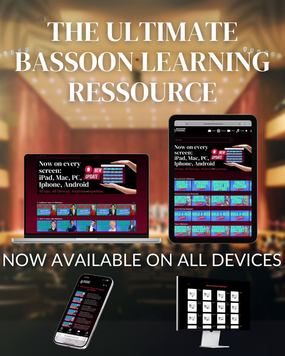 Practice just got easier 🎶 Bassoon Channel is now smooth on every screen — iPad, Mac, PC &amp; phone.

From reed-making closeups to orchestra excerpts, it’s like having a coach everywhere you go.
Try your free trial today!
#BassoonChannel #PracticeSmarter #appinbrowser