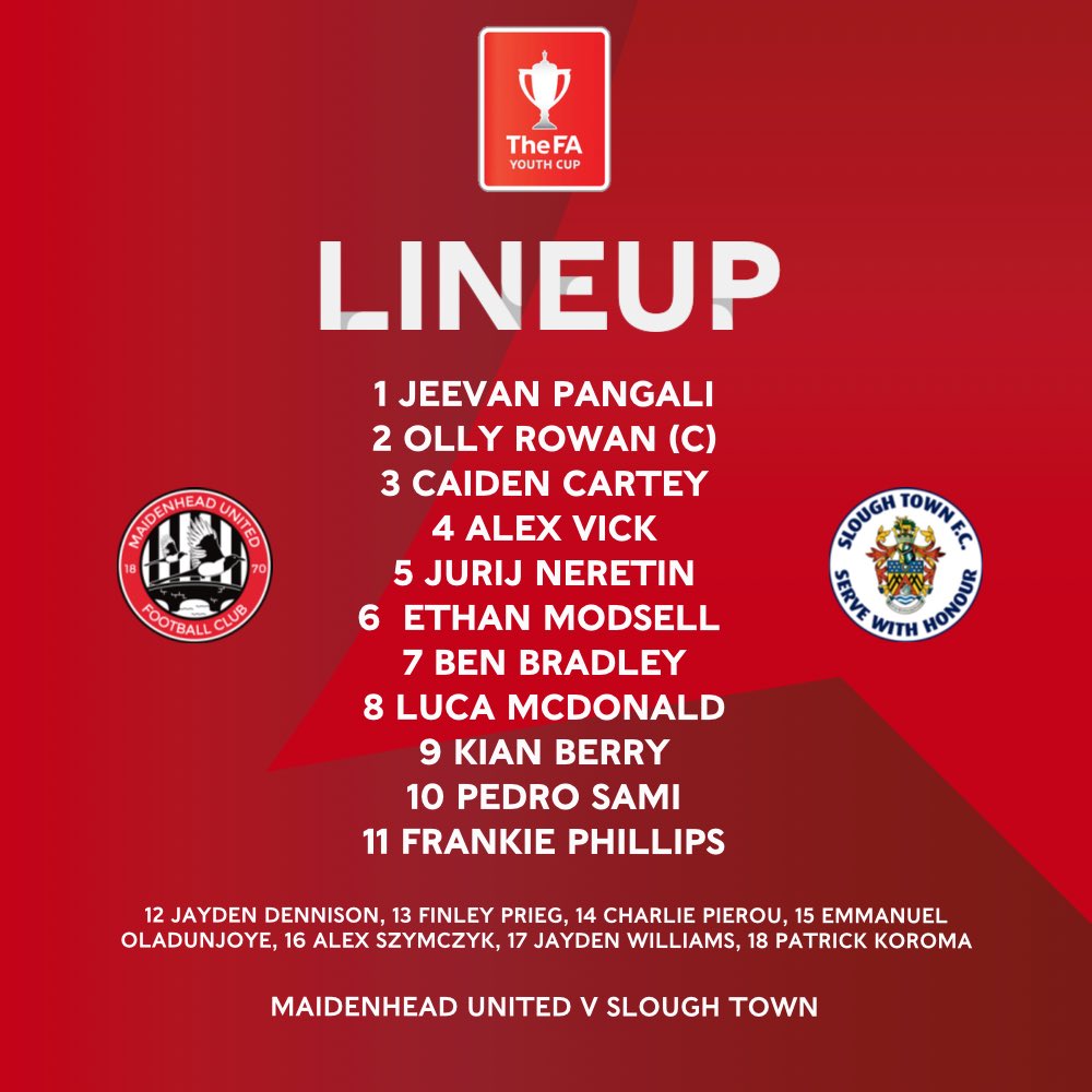 Your Rebels XI for tonight’s FA Youth Cup SL Classico 🚨 

#OneSlough