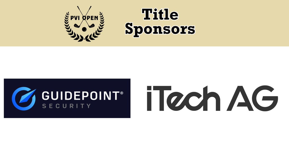 ⛳Thank you to our PVI Open Title Sponsors: <a href="/iTechAG/">iTech AG</a> and <a href="/GuidePointSec/">@guidepointsec</a>!