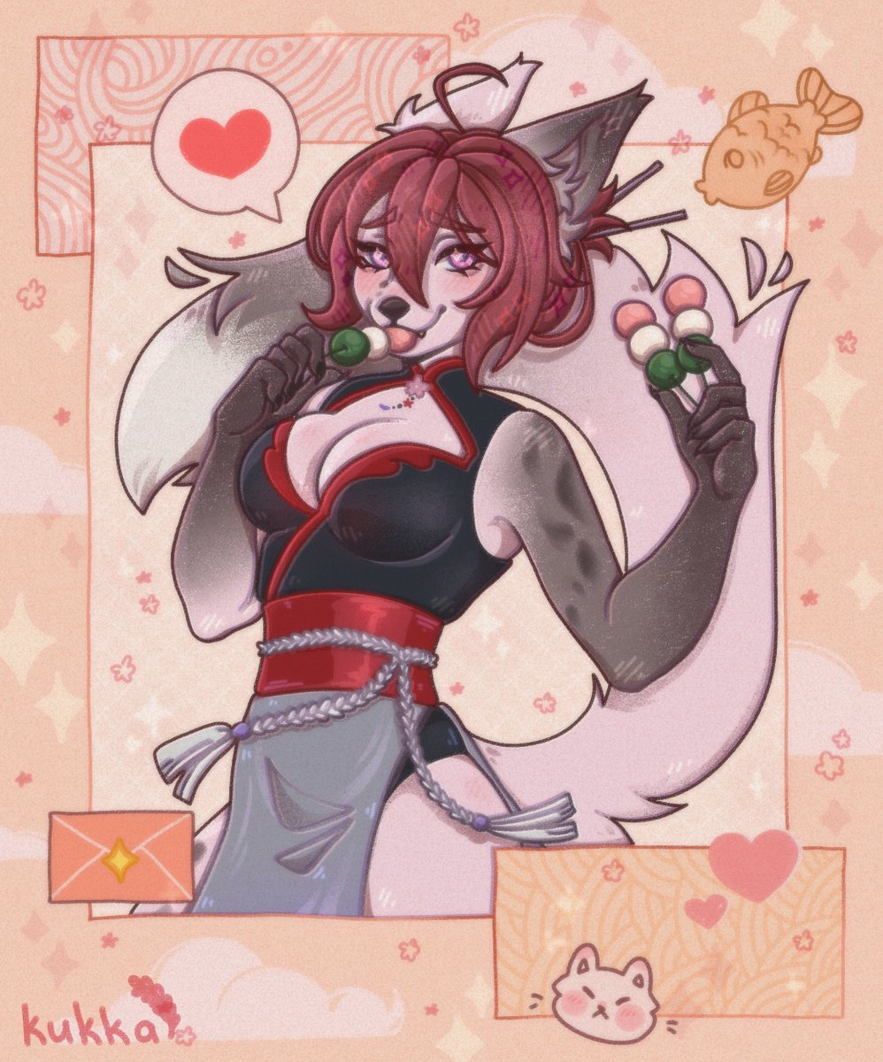 pinky trade w <a href="/Rinen_r/">Rinen 🍇</a> 
#artwork  #art_trade  #digitalart  #OC  #illustration  #furryoc  #fox