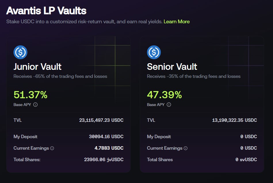 rodrigomcrypto's tweet image. I just deposited 30k USDC into Avantis

why? because it’s the easiest way to stack huge yield + position for 2 airdrops!

👉 50% APY, fully unlocked (I can withdraw whenever I want, but I’m keeping it until their next drop on Feb 28)
👉 25% of the next Avantis airdrop goes to…
