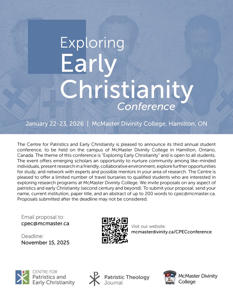 Call for Papers
Our 3rd annual student conference will be January 22-23. New, expanded program: Thursday evening begins with a reception &amp; special lecture; parallel sessions run on Friday. Are you a student exploring graduate programs? We have travel funding for you! DM for info.