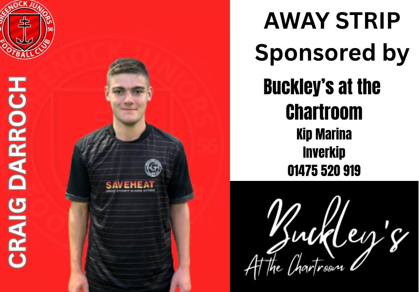 🚨PLAYER SPONSORSHIP🚨

From the youth team to the first team…

Our very own local, homegrown talent Craig Darroch is sponsored for the season🔴⚫️

Massive thanks to Buckley’s at the Chartroom for supporting one of our own 👏⚽