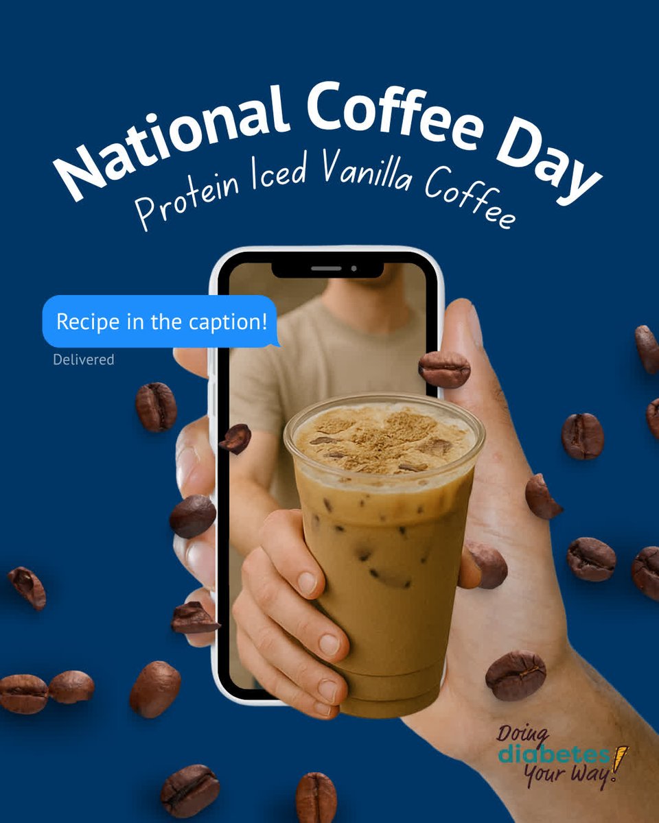 Celebrate National Coffee Day

Here's a blood sugar–friendly iced coffee to power your day:

☕ 1 cup chilled brewed coffee
🥛 ½ cup unsweetened vanilla almond milk
🍦 1 scoop vanilla protein powder
🧊 Ice + cinnamon (optional)

Just blend or shake!
