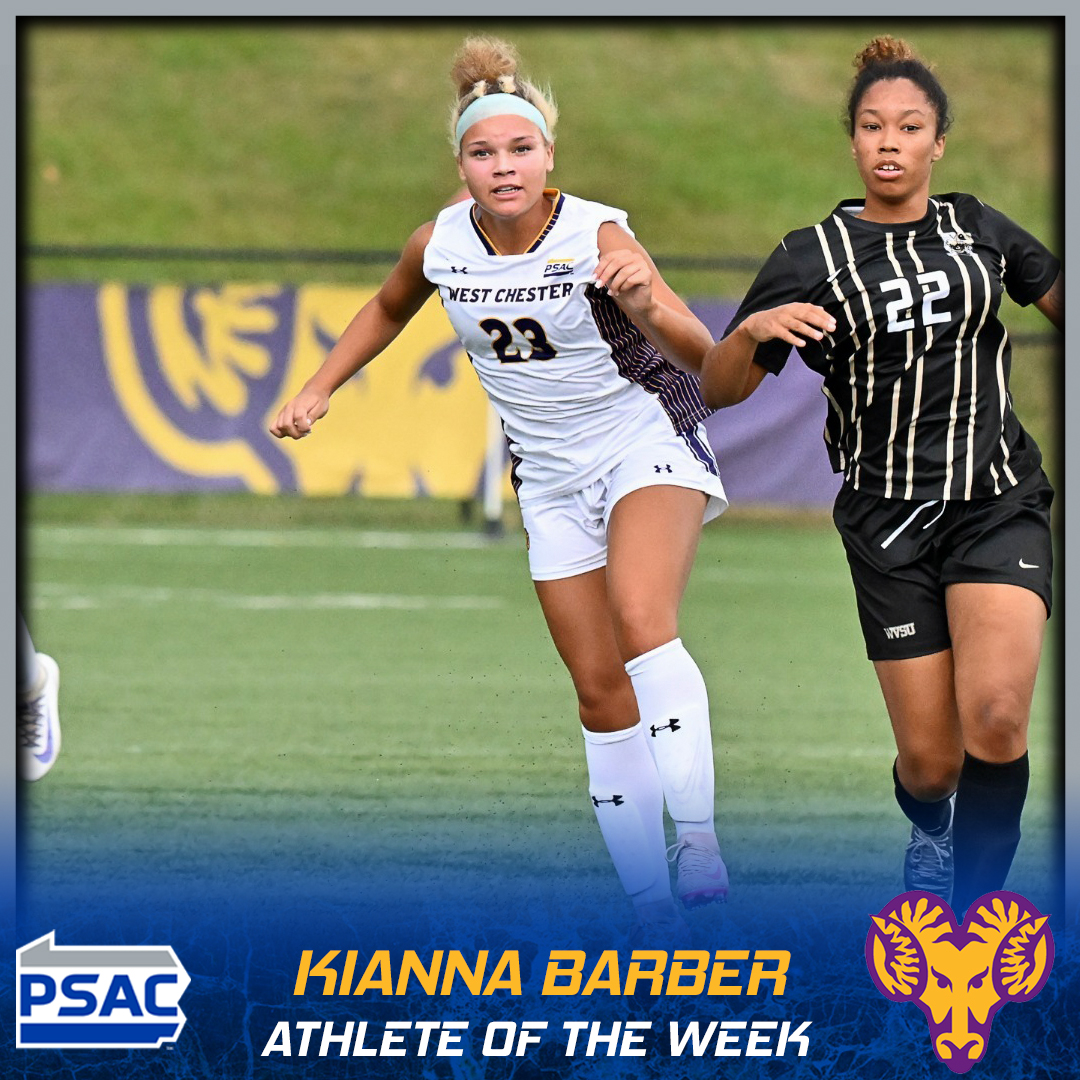 PSACsports's tweet photo. WOMEN'S SOCCER: Your #PSACWSOC Athletes of the Week!

EAST
Athlete: Kianna Barber, @WCUAthletics 
Defensive: Emmilia Clarkson, @ESUWarriors 

WEST
Athlete: Brooklyn Respecki, @GUKnights 
Defensive: Brianna Garey, @BoroAthletics 

Full story: 🔗https://t.co/FQ81Jcigfh

#PSACProud https://t.co/4YwUH8lXzf