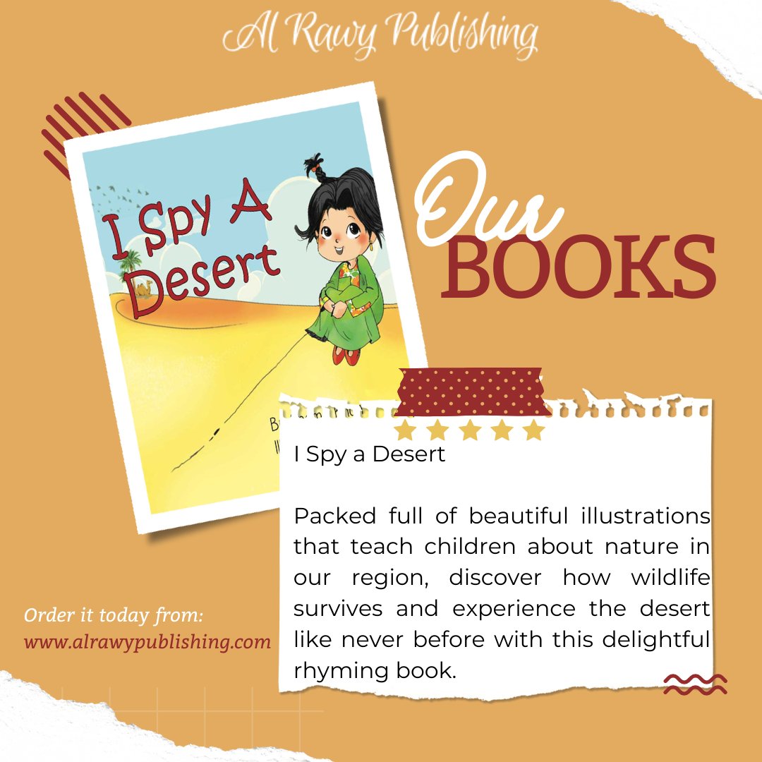 thetalesofhamad's tweet image. 🌵 Can you spy the wonders of the desert? 👀🌵
Discover hidden creatures and learn how desert wildlife survives in this beautifully illustrated rhyming adventure!
📖 alrawypublishing.com/product/i-spy-…
#talesofhamad #uaekidsbooks #desertadventure #natureforkids