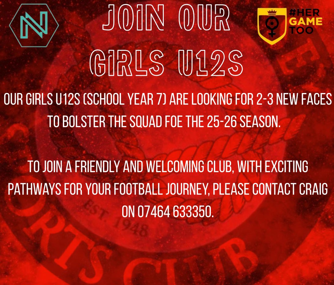 Are you in year 7 and without a football team for this season? Or just looking for a new challenge? Our Girls U12s are currently recruiting so please contact us if you are interested!