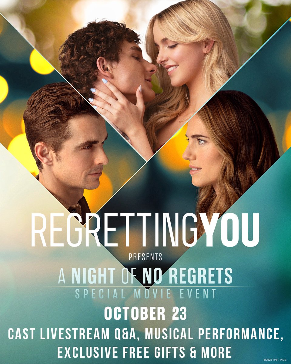 Risk everything, regret nothing. Be one of the first to see #RegrettingYou at Megaplex October 23! Get tickets here: bit.ly/487AcMe