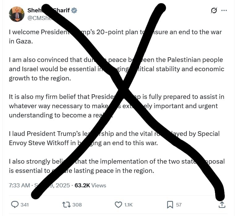 khurramzeeshan's tweet image. US President Trump’s 21-point Gaza plan is a flawed and unjust proposal that disregards the rights and aspirations of the Palestinian people.
This secretive plan, crafted without open dialogue, excludes Palestinians and imposes a U.S.-centric solution that prioritizes Israeli…