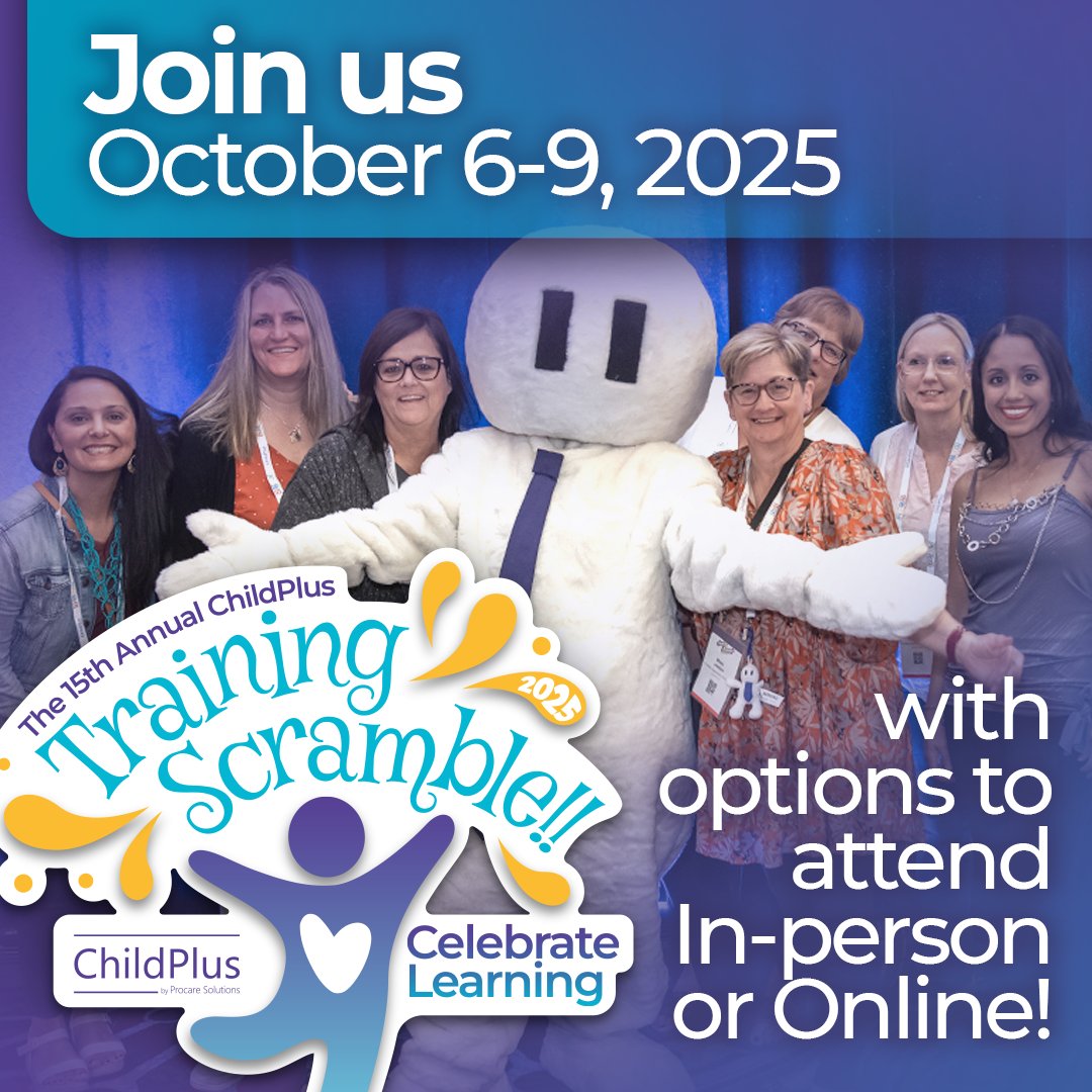 ChildPlus's tweet photo. The final registration deadline for the 15th Annual ChildPlus Training Scramble!! is October 2. Don’t miss your chance to strengthen your skills, expand your network, and celebrate with the ChildPlus community. Register now! https://t.co/LQu73LI2qE https://t.co/7IwPAsvJmq