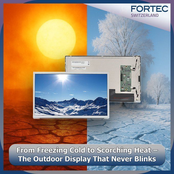 –30°C or +85°C. Sun, snow, or sleet. AUO’s 15.6" outdoor #Display kit doesn’t blink: 
#Fortec #Defence #engineering #temp 
☀️❄️
