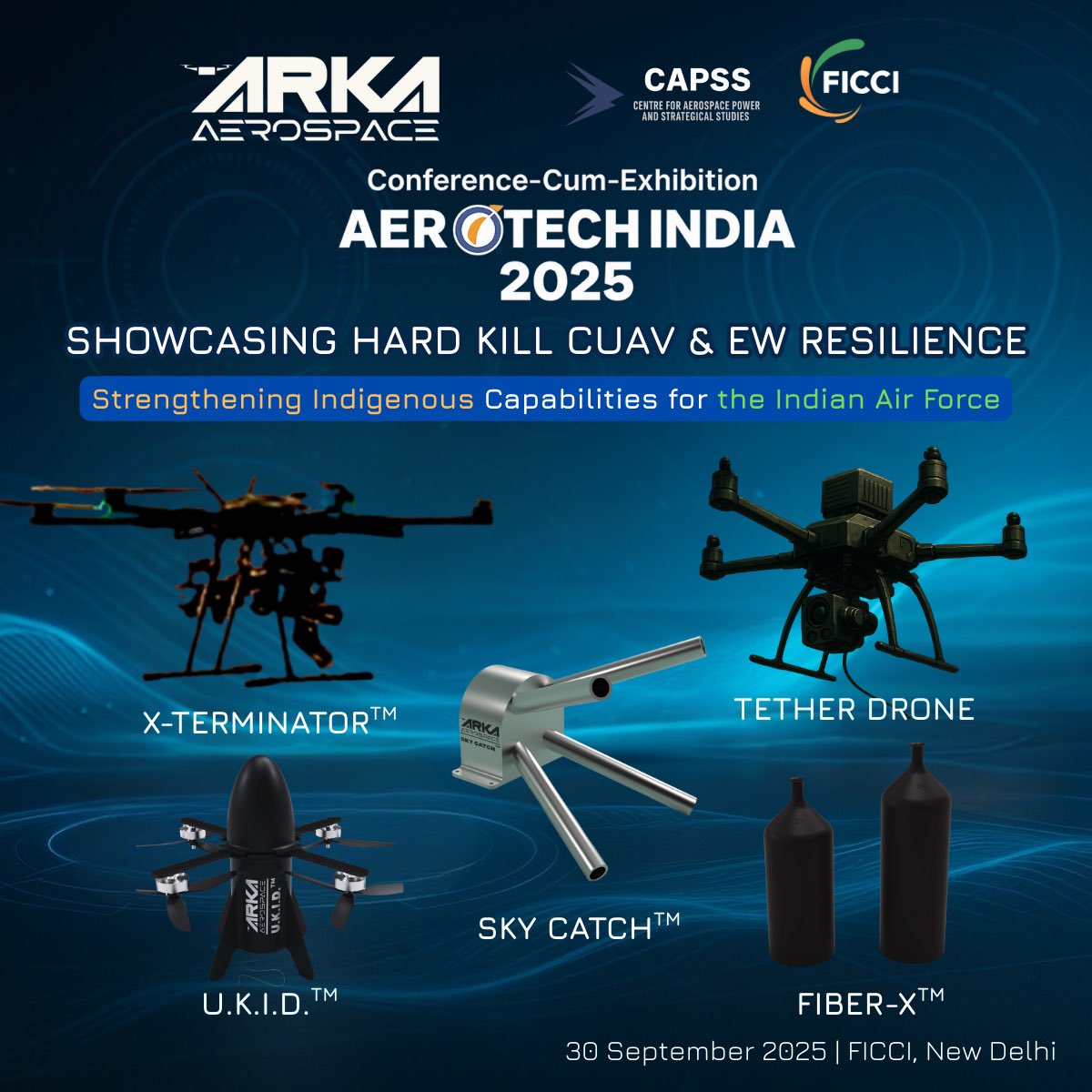 ArkaAerospace's tweet photo. ✨ From shadows to spotlight.

Earlier, we teased our technologies in the dark. We now proudly unveil them at AeroTech India 2025
 
Come meet us at @ficci_india New Delhi | 30th Sept 2025 -let’s exchange ideas, spark collaborations, and push the  innovation together for @IAF_MCC https://t.co/RxwZf2ugq5