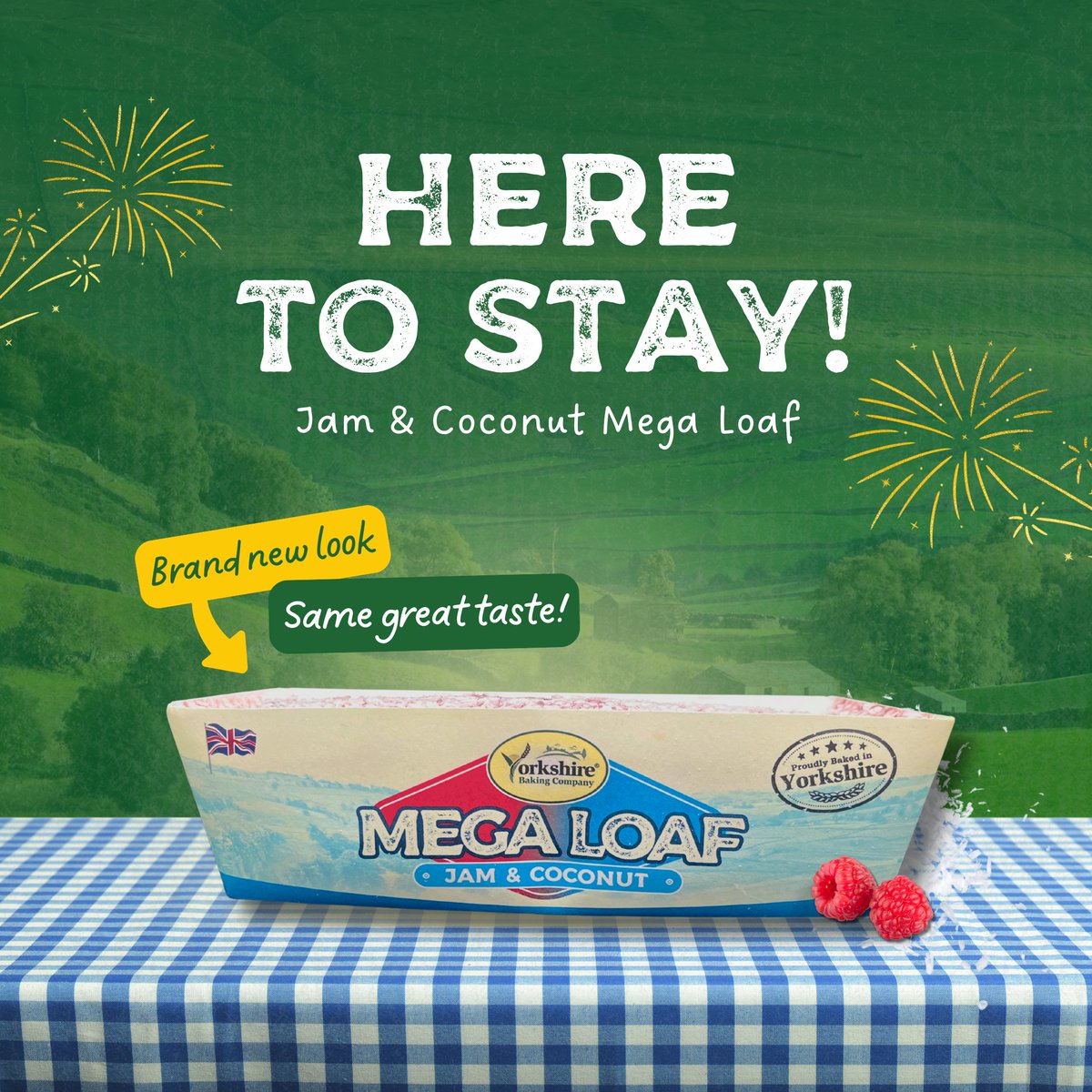 YorkshireBaking's tweet photo. Our Jam &amp; Coconut Mega Loaf is here to stay 😍

What started as a limited edition flavour has proved so popular that we've added it to our classic range.

You can now find this irresistible jam and coconut loaf with a  new look in selected supermarkets and our online store 🙌 https://t.co/MzJj0S85kU