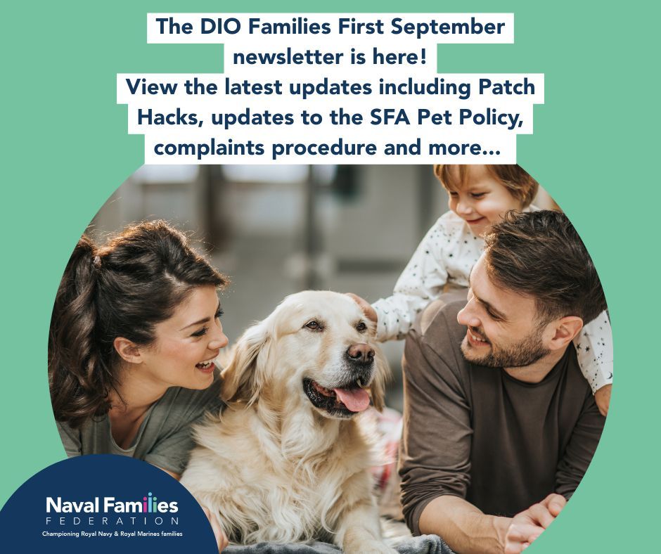 The DIO Families First September newsletter is here! Stay up to date with the latest news including Patch Hacks to help you make your house a home, updates to policies such as Business from Home, SFA Pet Policy and changes to the complaints procedure: buff.ly/VHxKbU6