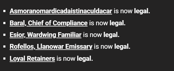 Duel Commander Announcment !
I'm happy to announce this change ! Hope people will enjoy the format and will can build with this new legal card !
<a href="/fireshoes/">Robert Taylor🔥</a>