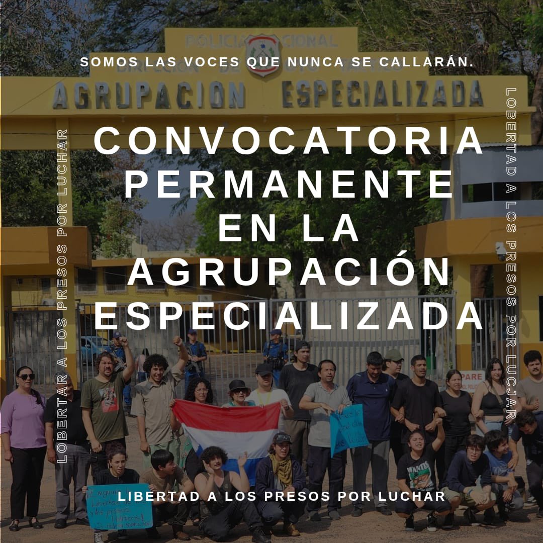 cct_py's tweet photo. LIBERTAD A LOS PRESOS POR LUCHAR
¡SOLIDARIDAD CON LOS COMPAÑEROS! https://t.co/61KYNRPLCg