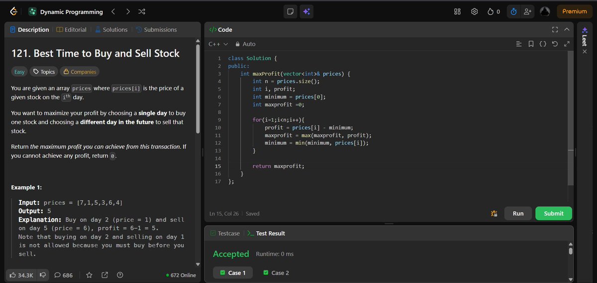 codewithGenZ's tweet image. Day 87🚀: #100daysofcode : #GeeksforGeeks
Today i solved problem on #GFG #Leetcode
-Stock buy and sell
#Cpp_language #100daysofchallenge #codinglife #LearnInPublic #learnprogramming #programmer #coder #CodingJourney #codewithGenZ #BuildYourself #Hackathon #Genius #ProblemSolving