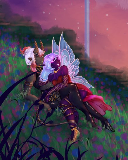 ProsperosMoon's tweet photo. Comm I did back in June for a friend 💖💜💙 
#art #Commission #Pride2025 https://t.co/Ruw8PJzI0z